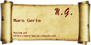 Mars Gerle névjegykártya